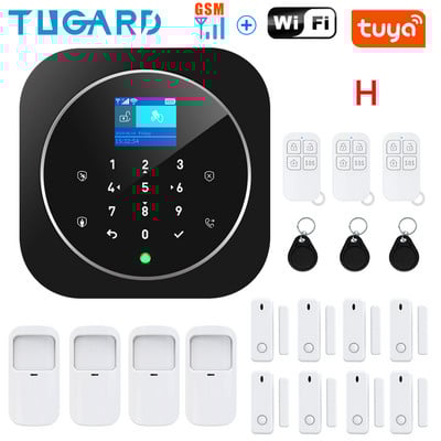 TUGARD G12+K10 alarmni sigurnosni sustav 433MHz GSM WiFi bežična RFID kartica kućna protuprovalna TFT LCD tipkovnica osjetljiva na dodir 11 jezika