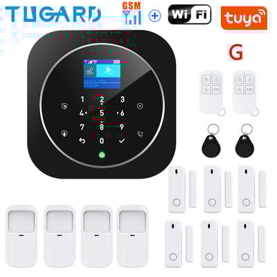TUGARD G12+K10 alarmni sigurnosni sustav 433MHz GSM WiFi bežična RFID kartica kućna protuprovalna TFT LCD tipkovnica osjetljiva na dodir 11 jezika