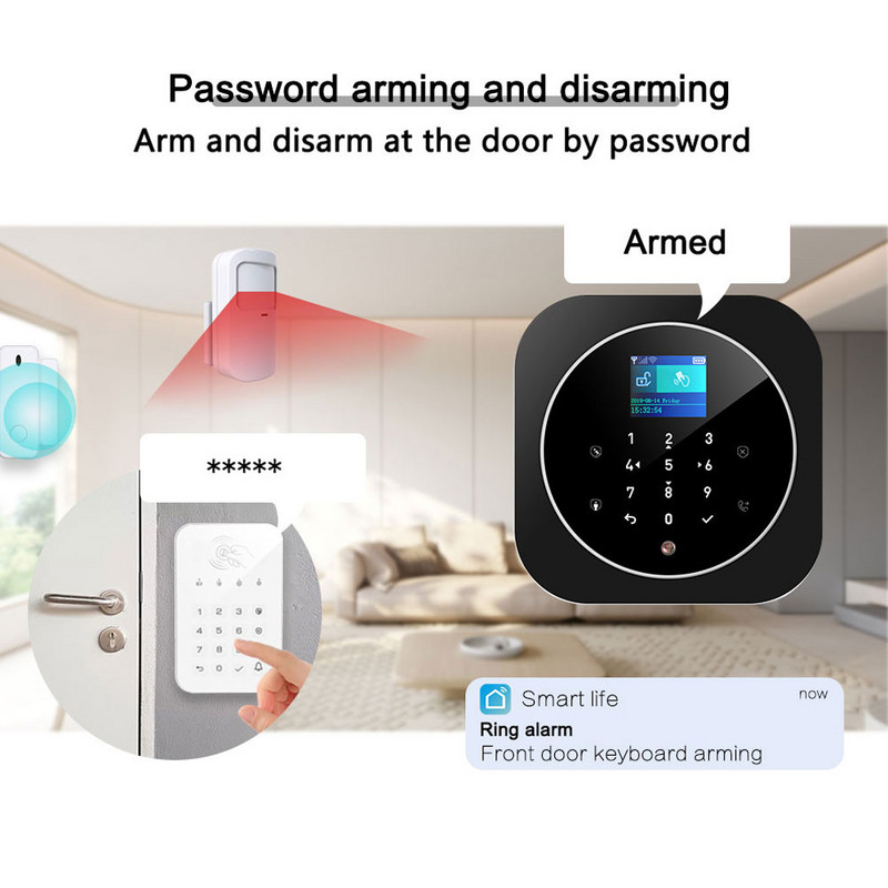 TUGARD G12+K10 alarmni sigurnosni sustav 433MHz GSM WiFi bežična RFID kartica kućna protuprovalna TFT LCD tipkovnica osjetljiva na dodir 11 jezika