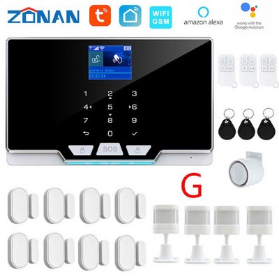 ZONAN G20 TUYA SIM GSM sigurnosni alarmni sustav Kućni pametni alarmni setovi Bežični detektor pokreta Senzor za vrata WIFI APLIKACIJA Daljinski upravljač