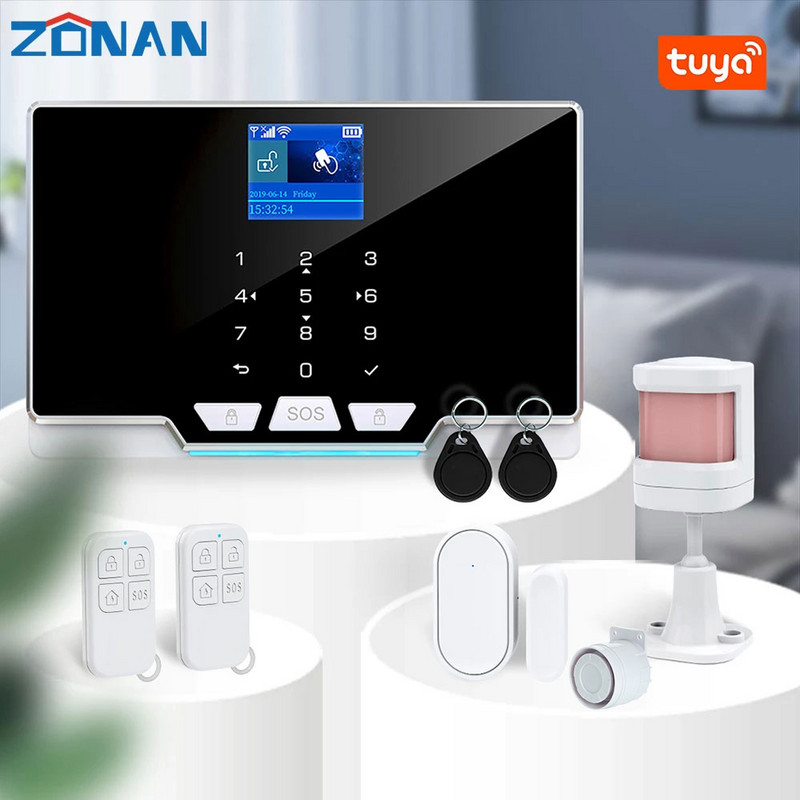 ZONAN G20 TUYA SIM GSM sigurnosni alarmni sustav Kućni pametni alarmni setovi Bežični detektor pokreta Senzor za vrata WIFI APLIKACIJA Daljinski upravljač