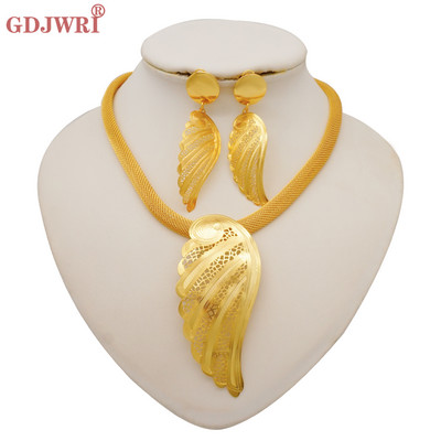 Seturi de bijuterii africane la modă pentru femei, rotund, colier, cercei, auriu, pentru petrecere, pentru mireasă, bijuterii de lux de calitate