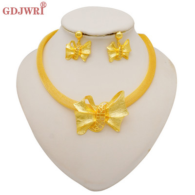 Seturi de bijuterii africane la modă pentru femei, rotund, colier, cercei, auriu, pentru petrecere, pentru mireasă, bijuterii de lux de calitate