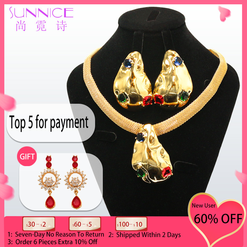 Új design Dubai ékszer nőknek 2022 brazil nyaklánc fülbevaló szett olasz drága esküvői bizsu nő