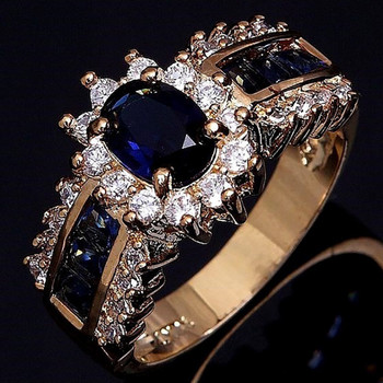2022 New Arrival Blue and Red Zircon Fashion Ανδρικά και Γυναικεία Δαχτυλίδια Επέτειος Unisex Couple Wedding Jewelry Χονδρική