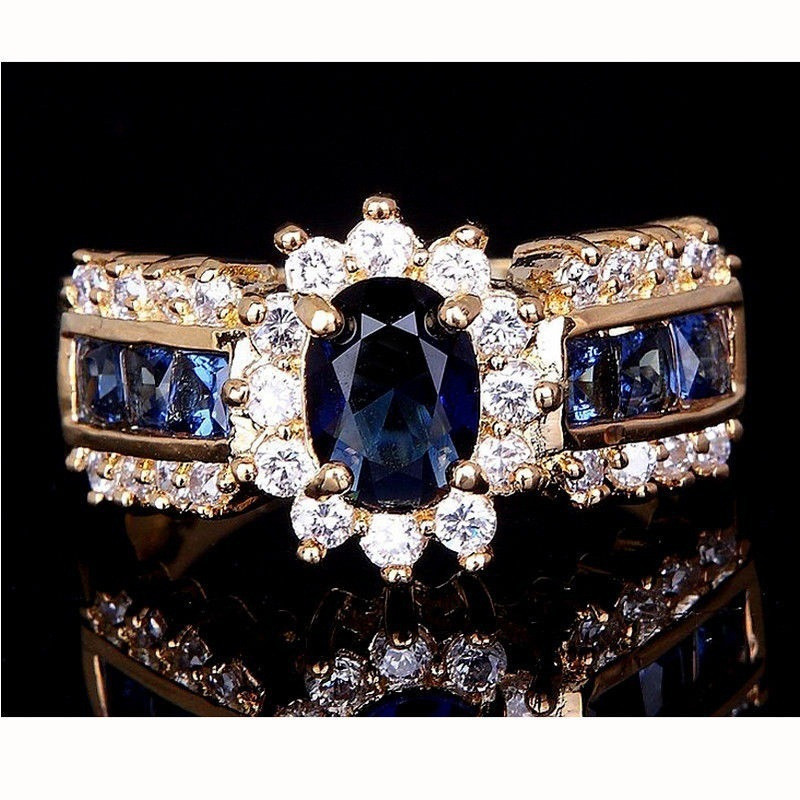 2022 m. naujiena Mėlynos ir raudonos cirkonio mados vyriškų ir moteriškų žiedų jubiliejus unisex poros papuošalų vestuvių didmeninė prekyba