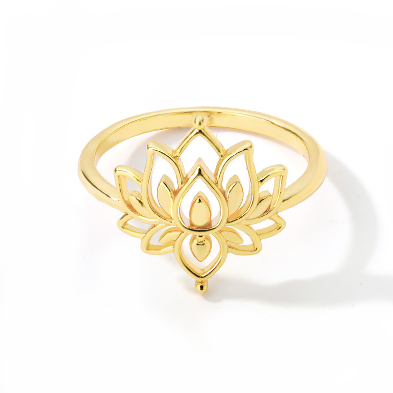 Vintage Lotus Gyűrűk Női Tinédzsereknek Rozsdamentes acél jegygyűrű Gótikus Esztétikus Ezüst Szín Gyűrűk Ékszer Ajándék bague femme