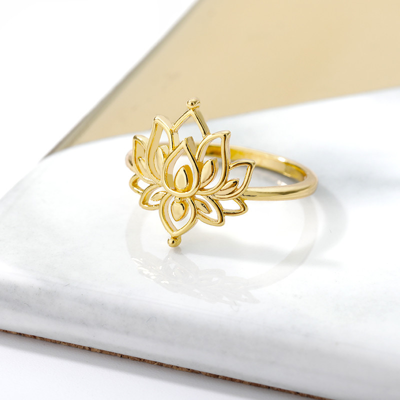 Vintage Lotus Gyűrűk Női Tinédzsereknek Rozsdamentes acél jegygyűrű Gótikus Esztétikus Ezüst Szín Gyűrűk Ékszer Ajándék bague femme