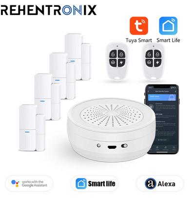 Tuya RF Alarm Gateway Okenné dvere Senzor Detektor vody Diaľkový ovládač Inteligentný domáci bezpečnostný alarm Súpravy fungujú so Smart Life Alexa