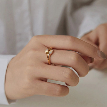 JUJIE 316L вълнообразен пръстен от неръждаема стомана за жени Подаръци Минималистични изискани лъчи Текстура кръгли пръстени Бижута на едро/дропшипинг