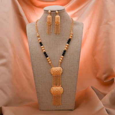 24k Dubai arany színű ékszerkészletek nőknek luxus nyaklánc fülbevaló menyasszonyi afrikai esküvői dísz Feleség ajándék ékszer készlet