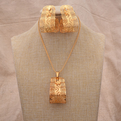 24k Dubai arany színű ékszerkészletek nőknek luxus nyaklánc fülbevaló menyasszonyi afrikai esküvői dísz Feleség ajándék ékszer készlet