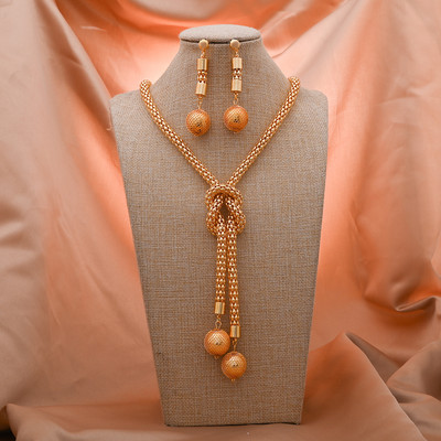 24k Dubai arany színű ékszerkészletek nőknek luxus nyaklánc fülbevaló menyasszonyi afrikai esküvői dísz Feleség ajándék ékszer készlet