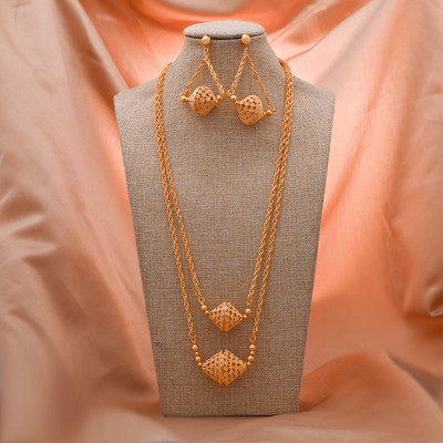 24k Dubai arany színű ékszerkészletek nőknek luxus nyaklánc fülbevaló menyasszonyi afrikai esküvői dísz Feleség ajándék ékszer készlet