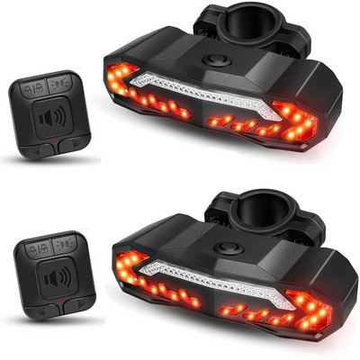 Hollarm Alarmă pentru bicicletă Lampă din spate Antifurt USB Reîncărcabilă Impermeabil Inducție inteligentă Semnal pentru biciclete Frână Lampă din spate Alarma pentru biciclete