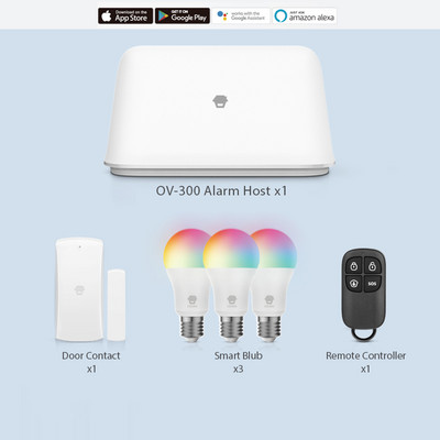 Превъзходна WiFi алармена система Chuango Smart OV-300 Интелигентна домашна алармена система с детектор за дим/газ/PIR