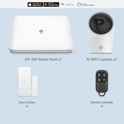 Превъзходна WiFi алармена система Chuango Smart OV-300 Интелигентна домашна алармена система с детектор за дим/газ/PIR