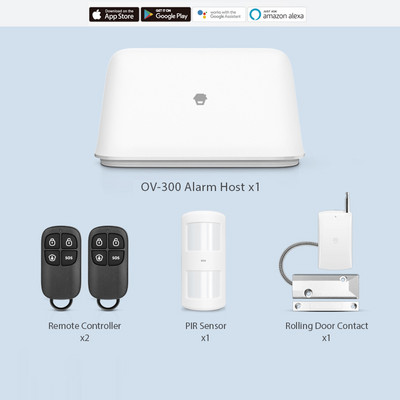 Превъзходна WiFi алармена система Chuango Smart OV-300 Интелигентна домашна алармена система с детектор за дим/газ/PIR