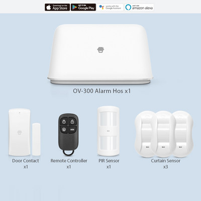 Превъзходна WiFi алармена система Chuango Smart OV-300 Интелигентна домашна алармена система с детектор за дим/газ/PIR