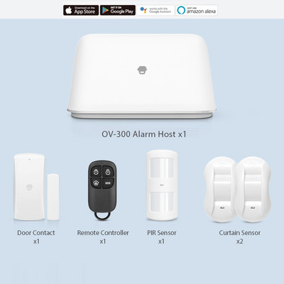 Превъзходна WiFi алармена система Chuango Smart OV-300 Интелигентна домашна алармена система с детектор за дим/газ/PIR