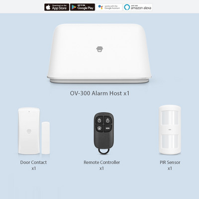 Превъзходна WiFi алармена система Chuango Smart OV-300 Интелигентна домашна алармена система с детектор за дим/газ/PIR