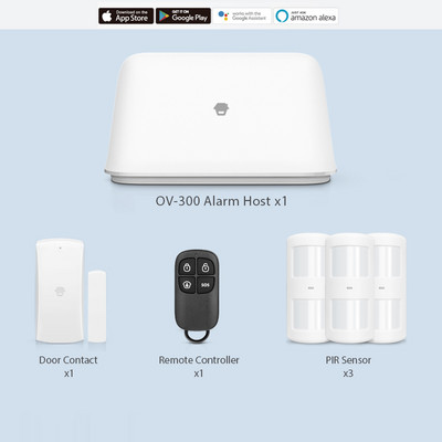 Превъзходна WiFi алармена система Chuango Smart OV-300 Интелигентна домашна алармена система с детектор за дим/газ/PIR