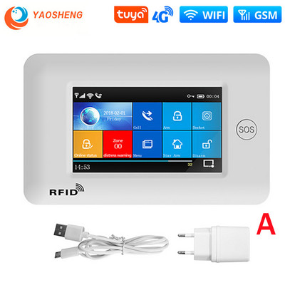 PG-106 4G 433MHz bežični WIFI GPRS zaslon osjetljiv na dodir Pametni kućni protuprovalni sigurnosni alarmni sustavi sa sirenom Detektor dima Senzor za vrata