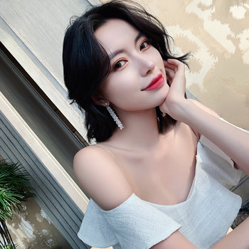 2020 нови класически елегантни кристални дълги обеци с пискюли Модни бижута за корейски жени темперамент парти Обеци Разнообразни обеци