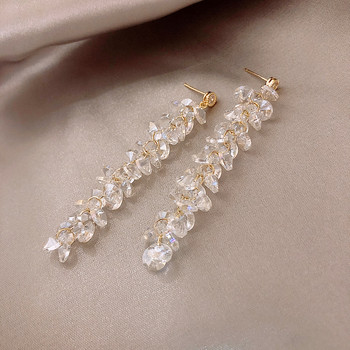 2020 нови класически елегантни кристални дълги обеци с пискюли Модни бижута за корейски жени темперамент парти Обеци Разнообразни обеци