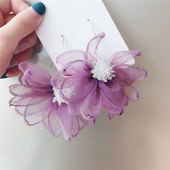 Dominated 2019 Fashion Crystal Temperament хипербола Дамски капкови обеци Свита дантела Дълги обеци с цветя