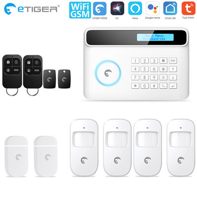eTiger S4 pluss APP juhtimine juhtmevaba koduvalve GSM-alarmsüsteemi kaugjuhtimispult Automaatvalimisega nutika anduri komplekt