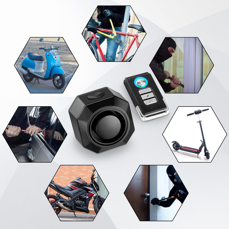 Juhtmevaba veekindel rattaalarm kaugjuhtimispult mootorratas elektriline jalgratas turvavargusevastane detektor alarmsüsteem USB laadimine