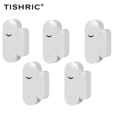 TISHRIC Tuya Alarme de securitate pentru acasă Wifi Senzor ușă Smart Home Sonerie fără fir Senzor de mișcare Detector Seturi de sistem de alarmă