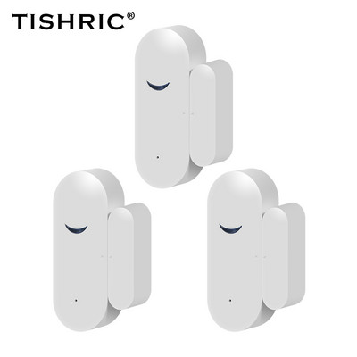 TISHRIC Tuya Alarme de securitate pentru acasă Wifi Senzor ușă Smart Home Sonerie fără fir Senzor de mișcare Detector Seturi de sistem de alarmă