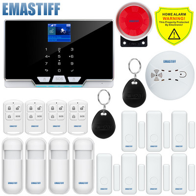 Tuya Έξυπνος ασύρματος συναγερμός WIFI SIM GSM Κιτ συστήματος συναγερμού ασφαλείας APP Έλεγχος ανιχνευτής κίνησης Σύστημα συναγερμού διαρρήξεων
