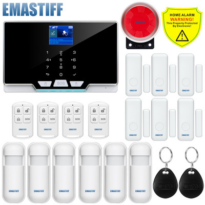 Tuya Έξυπνος ασύρματος συναγερμός WIFI SIM GSM Κιτ συστήματος συναγερμού ασφαλείας APP Έλεγχος ανιχνευτής κίνησης Σύστημα συναγερμού διαρρήξεων