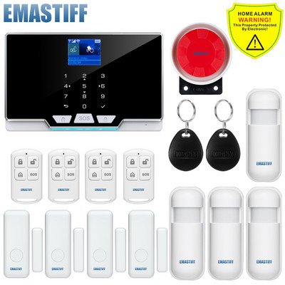 Tuya Έξυπνος ασύρματος συναγερμός WIFI SIM GSM Κιτ συστήματος συναγερμού ασφαλείας APP Έλεγχος ανιχνευτής κίνησης Σύστημα συναγερμού διαρρήξεων