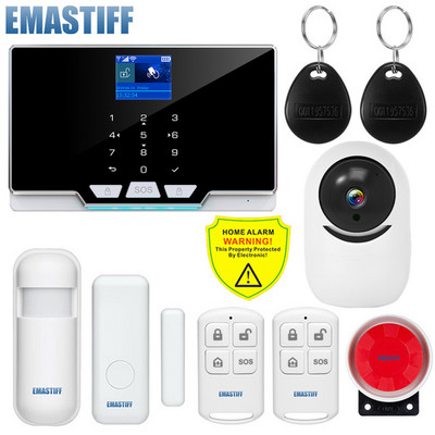 Tuya Έξυπνος ασύρματος συναγερμός WIFI SIM GSM Κιτ συστήματος συναγερμού ασφαλείας APP Έλεγχος ανιχνευτής κίνησης Σύστημα συναγερμού διαρρήξεων