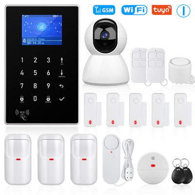 Awapow Tuya Inteligentný WIFI GSM bezpečnostný alarm systém Detektor pohybu Dym Dvere Okno Senzor IP kamera Bezdrôtový alarm systém