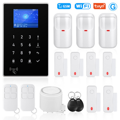 Awapow Tuya Inteligentný WIFI GSM bezpečnostný alarm systém Detektor pohybu Dym Dvere Okno Senzor IP kamera Bezdrôtový alarm systém