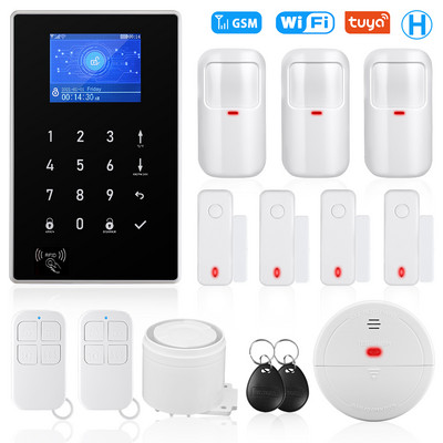 Awapow Tuya Inteligentný WIFI GSM bezpečnostný alarm systém Detektor pohybu Dym Dvere Okno Senzor IP kamera Bezdrôtový alarm systém