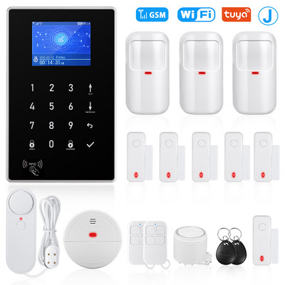 Awapow Tuya Inteligentný WIFI GSM bezpečnostný alarm systém Detektor pohybu Dym Dvere Okno Senzor IP kamera Bezdrôtový alarm systém