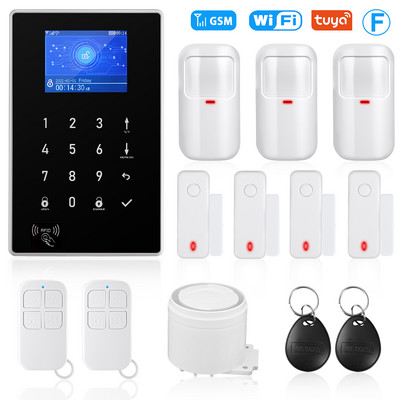 Awapow Tuya Inteligentný WIFI GSM bezpečnostný alarm systém Detektor pohybu Dym Dvere Okno Senzor IP kamera Bezdrôtový alarm systém