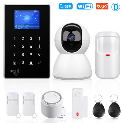 Awapow Tuya Inteligentný WIFI GSM bezpečnostný alarm systém Detektor pohybu Dym Dvere Okno Senzor IP kamera Bezdrôtový alarm systém
