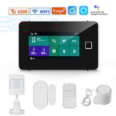 4,3-inčni TFT zaslon, alarmni WiFi Gsm sigurnosni zaslon s aktiviranjem otiska prsta Tuya Smart Life Alexa s detektorom senzora pokreta od 433 Mhz