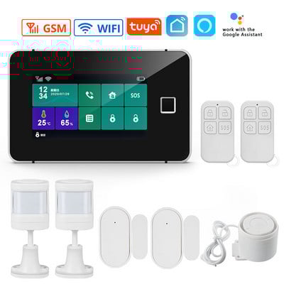 4,3-inčni TFT zaslon, alarmni WiFi Gsm sigurnosni zaslon s aktiviranjem otiska prsta Tuya Smart Life Alexa s detektorom senzora pokreta od 433 Mhz