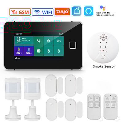 4,3-inčni TFT zaslon, alarmni WiFi Gsm sigurnosni zaslon s aktiviranjem otiska prsta Tuya Smart Life Alexa s detektorom senzora pokreta od 433 Mhz