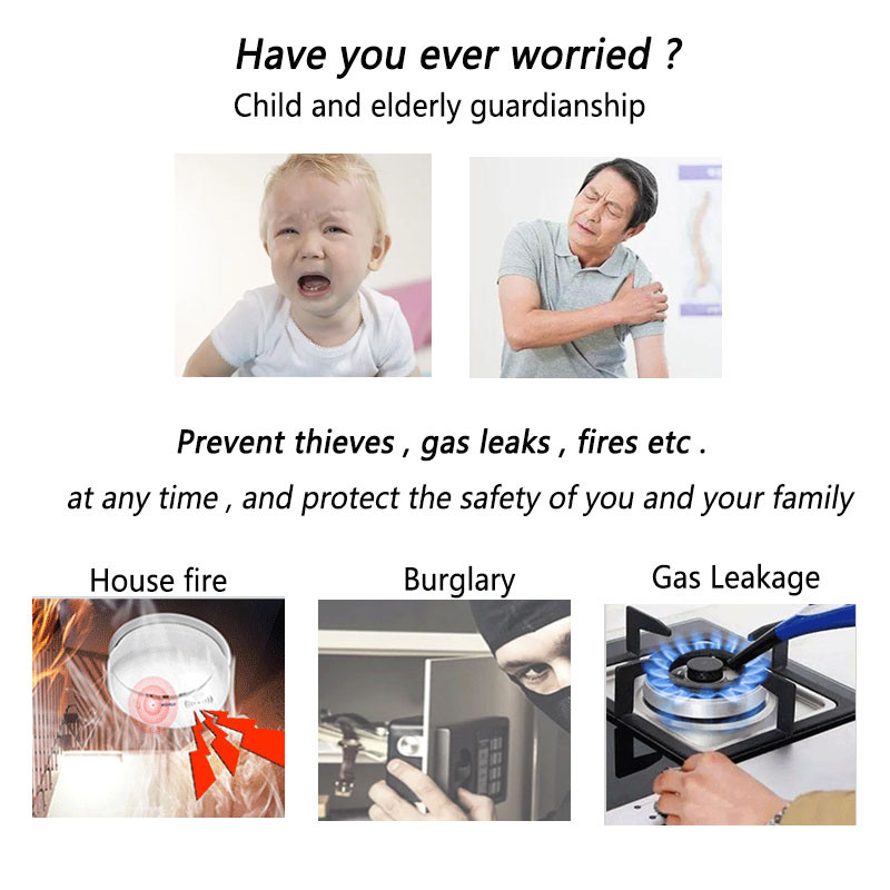 4,3-inčni TFT zaslon, alarmni WiFi Gsm sigurnosni zaslon s aktiviranjem otiska prsta Tuya Smart Life Alexa s detektorom senzora pokreta od 433 Mhz