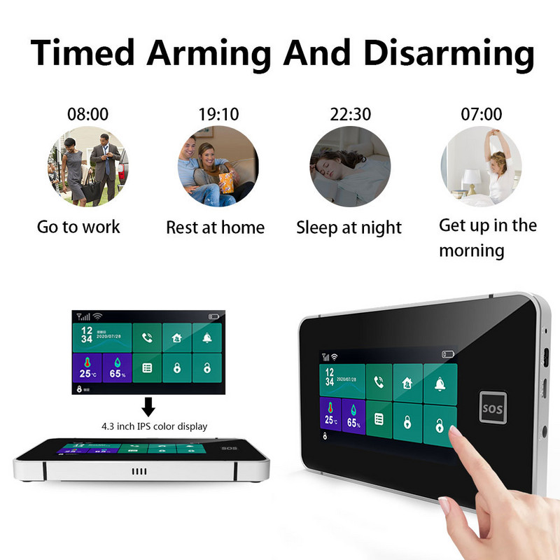 TUGARD G60B Tuya bežični Wifi kućni sigurnosni GSM alarmni sustav Smart Life Alexa App Control s 433Mhz detektorom senzora pokreta