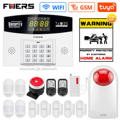 DIY FUERS Tuya WiFi GSM Sistem de alarmă de securitate la domiciliu Smart Home Wifi Home Alarm System Senzor de mișcare smart life